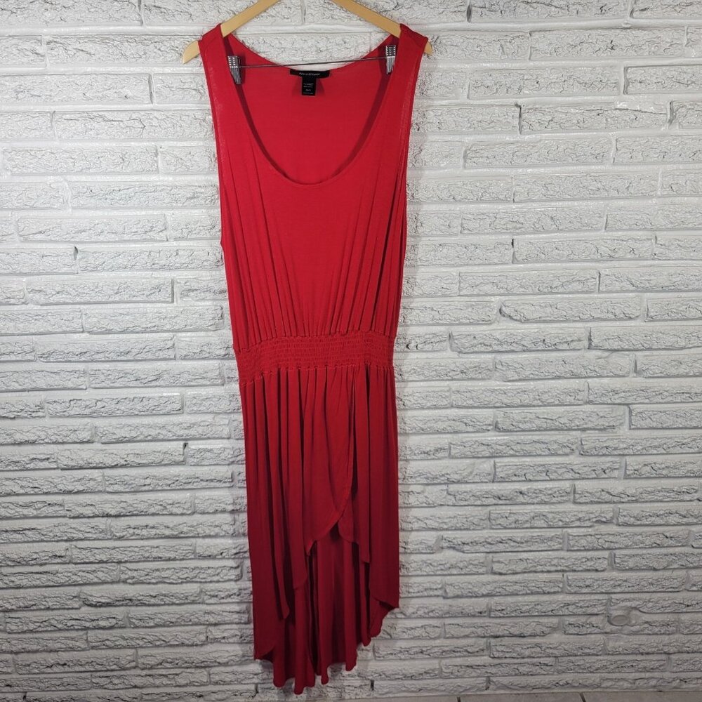 Ashley Stewart Womens Dress 22 24 Plus High Low Sleeveless Red Sheath RED11E